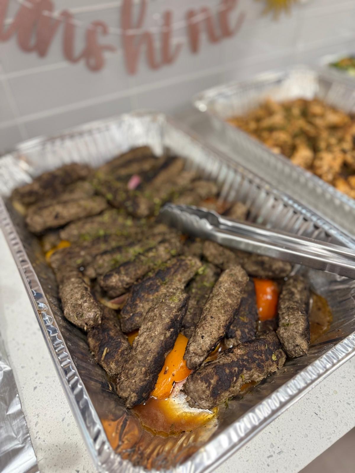 Kafta skewers fresh from the grill
