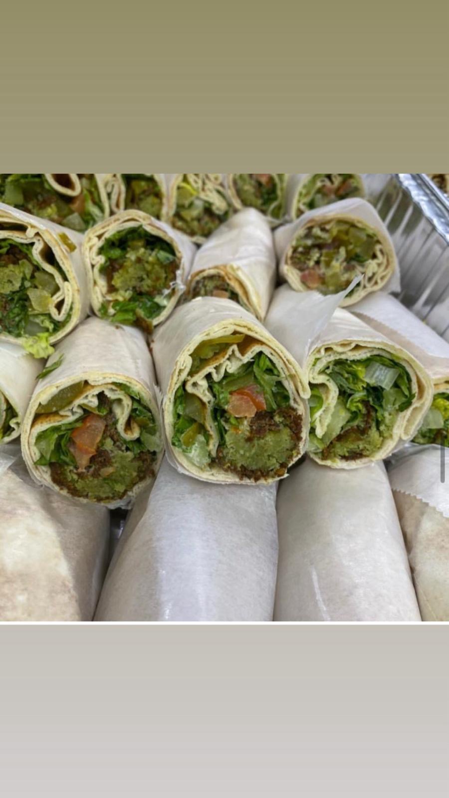 Crispy falafel wraps with fresh veggies