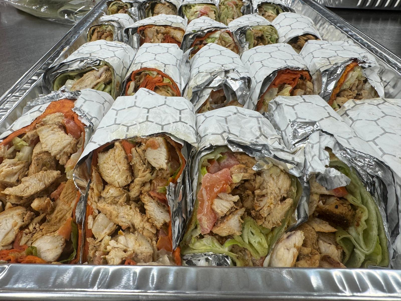 Chicken shawarma tray for catering